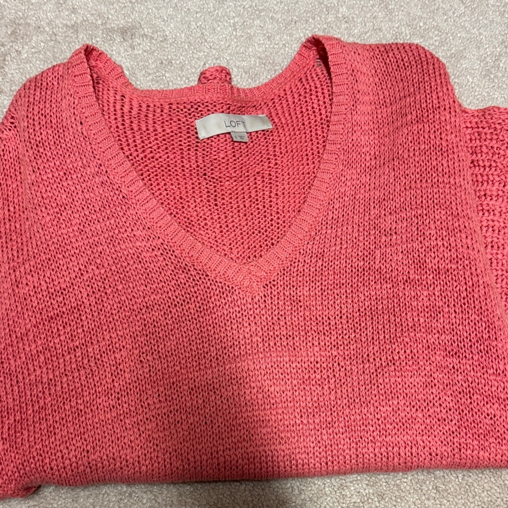 LOFT Coral Knit Sweater